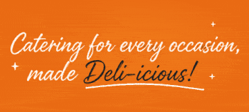 Animated slogan: Catering for every occasion, made Deli-icious!