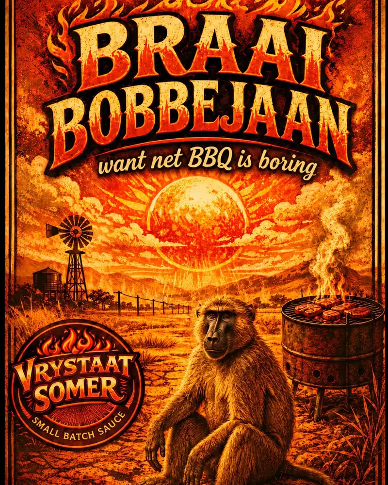 Braai Bobbejaan etiket-kuns