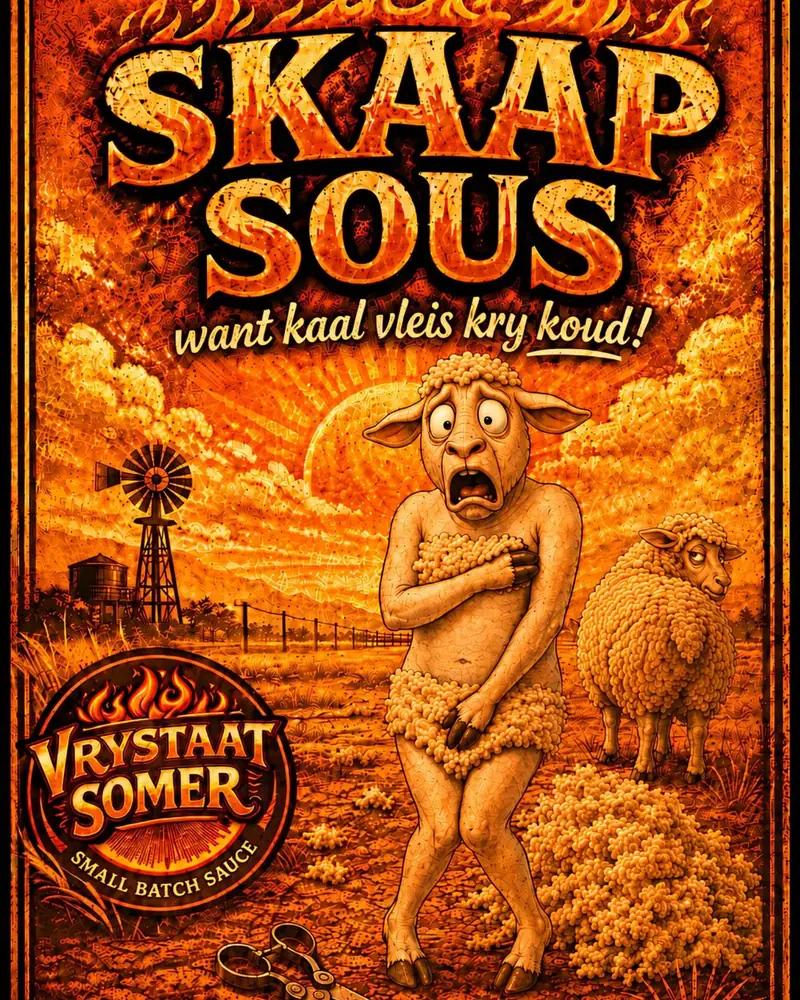 Skaap Sous etiket-kuns